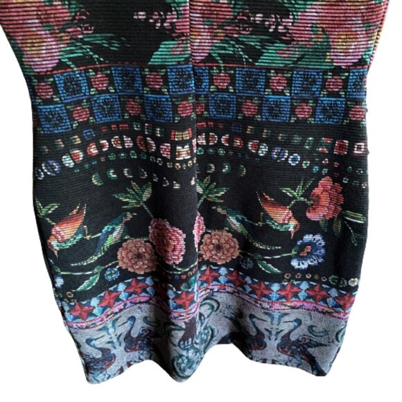 Desigual MONROE bodycon shift floral print colorful textured striped dress - Picture 12 of 16